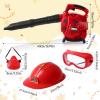 Arrowbash Toy Leaf Blower Set for Kids, Outdoor Electronic Leaf Blower Tool Set with Masks Toy Helmet and Earmuffs, Realistic Sound and Safe ABS, 4 Pcs Gardening Summer Gift for Boys Girls view 2