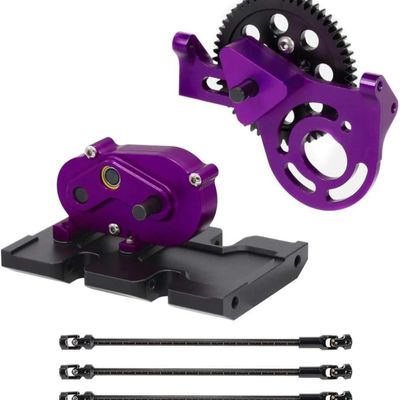1/10 Transmission with 30 Overdrive Gear Box 3Pcs Driveshafts Compatible with RC Crawler II Element Chassis Compatible with 110 Scale Off Road Vehicle(Purple)