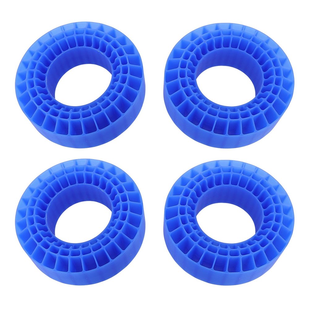 Beufee 4PCS Silicone Inserts Foam Rubber Insert, Scale Rc Crawler Replacement of Sponge Foams 3 Layers Hollow for 1 10 Rc Car 1.9 Inch Tire (Blue)