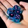 16mm Blue Metal Dice Set - 6 Sided Electroplated Iron Dices with Case, Elegant Metal Dice for Tabletop RPG, Strategy Games, Poker & Geek Gifts (5-Piece Set) view 4