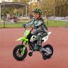 12V Electric Kids Motorcycle, Ride on Motorcycle with Twist Grip Throttle, Treaded Tires, Training Wheels, Music, 3.1mph Top Speed, Ages 3-6 Years Old, Green view 2