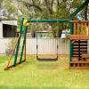 SELEWARE Heavy-Duty 17" Metal Frame Swing Seat with Adjustable Rope & Quick Connect, Replacement Swing Set Accessories for Kids and Adults, Indoor/Outdoor Backyard Playground Tree Swing, Black view 2