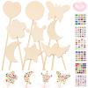 BESTonZON 1Set Fairy Wands Kit Unfinished Wooden Fairy Wands with Gem Stickers and Ribbons for DIY Craft Parties Dress Up and School Projects view 1