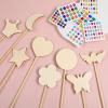 BESTonZON 1Set Fairy Wands Kit Unfinished Wooden Fairy Wands with Gem Stickers and Ribbons for DIY Craft Parties Dress Up and School Projects view 2