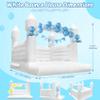 White Bounce House-Commercial Inflatable Indoor Outdoor Bouncy Castle for Adults Bid Kids,100% PVC Large Bounce House Whit Blower for Birthday Wedding Party13.5x11.5x10FT view 2