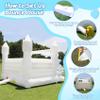 White Bounce House-Commercial Inflatable Indoor Outdoor Bouncy Castle for Adults Bid Kids,100% PVC Large Bounce House Whit Blower for Birthday Wedding Party13.5x11.5x10FT view 4