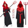 EJWCIG Kids Devil Costume Red Cape Devil Staff Halloween Costume for Girls Boys (L) view 1
