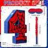16 Inch Number 4 Spider Pinata for 4th Birthday Party Decorations Spider Party Favors, Spider Pinata with Stick Blindfold Confetti for 4th Birthday Party Supplies, Fiesta, Anniversary Celebration view 2