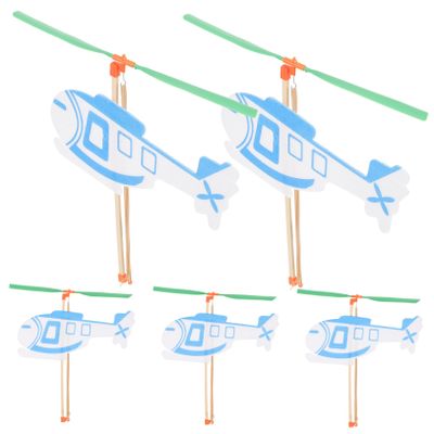 Beaupretty 5Pcs Rubberband Powered Helicopter Creative Glider Airplane for Educational Flying and Lightweight for Outdoor Fun for Boys