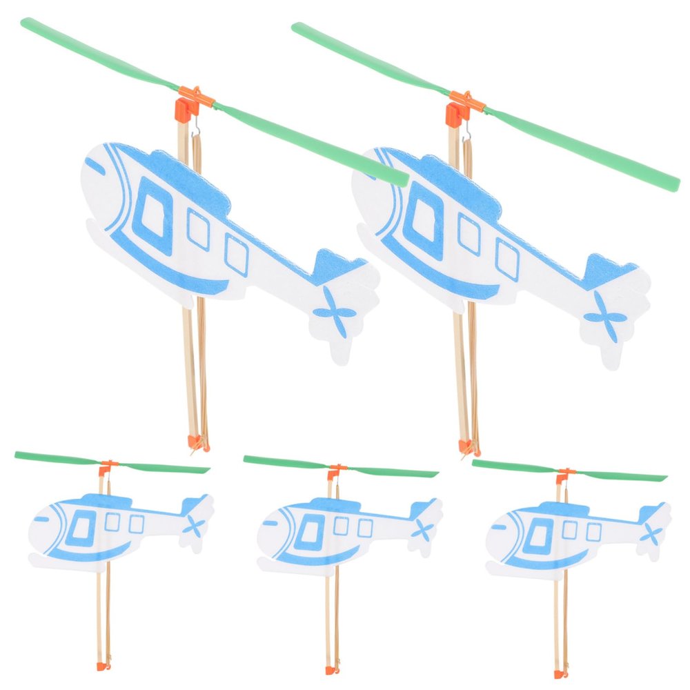 Beaupretty 5Pcs Rubberband Powered Helicopter Creative Glider Airplane for Educational Flying and Lightweight for Outdoor Fun for Boys