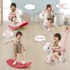 4 in 1 Rocking Horse for Toddlers 1-3 Years Old, Baby Rocking Toy Fun Birthday Gift for 1+ Kids, Ride on Toy with Guard Rails, Detachable Balance Board and Footrest with Push Handle (Pink) view 2