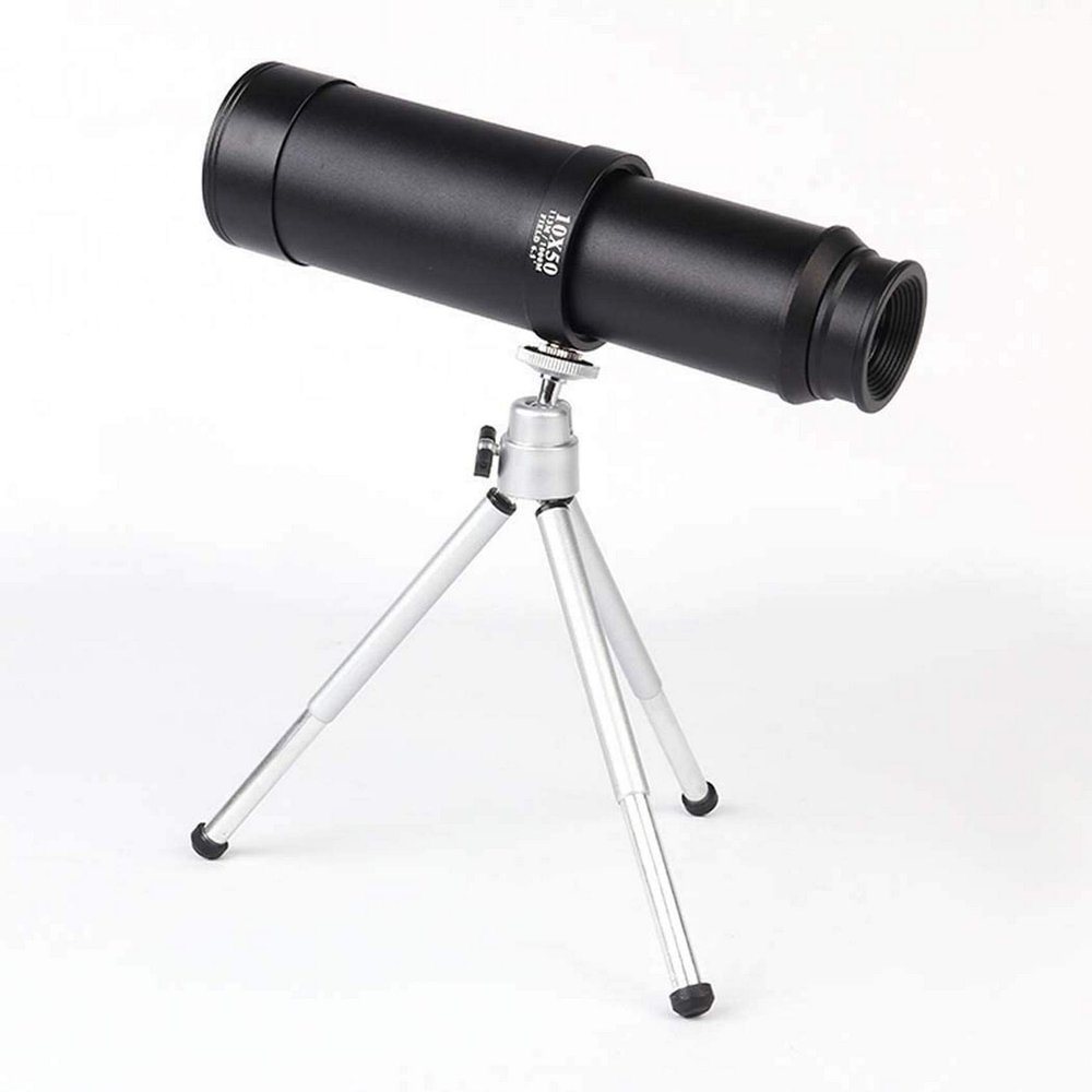 10X50 Big Eyepiece Monocular Telescopes, All Metal Stretch Optical Pirate Mirror, Waterproof Small Lightweight Telescope