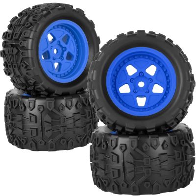 RCHuiWow RC Wheels and Tires Truck Tires for 1/18 Typhon Granite,RC Buggy Wheel & Rubber Tire Plastic Rims for 1/18 RC Scale Car,4pcs,Navy Blue