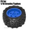 RCHuiWow RC Wheels and Tires Truck Tires for 1/18 Typhon Granite,RC Buggy Wheel & Rubber Tire Plastic Rims for 1/18 RC Scale Car,4pcs,Navy Blue view 2