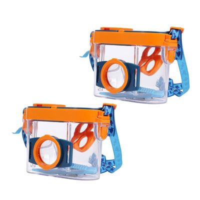 WHAMVOX 2Pcs Outdoor Exploration Magnifying Observation Boxes with Lanyard for for Science Learning and Insect Collecting