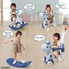 4 in 1 Rocking Horse for Toddlers 1-3 Years Old, Baby Rocking Toy Fun Birthday Gift for 1+ Kids, Ride on Toy with Guard Rails, Detachable Balance Board and Footrest with Push Handle (Blue) view 2