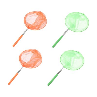 HOMOBABE 4Pcs Telescopic Insects Nets for Kids Large Stainless Steel Butterfly and Dragonfly Catching Mesh Cages Portable Outdoor Fishing Nets Extendable Handle