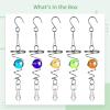 5-Pack Crystal Wind Spinners With Glass Beads, Double Helix Metal Chime, Prism Garden Hanging Mobile Ornament view 2