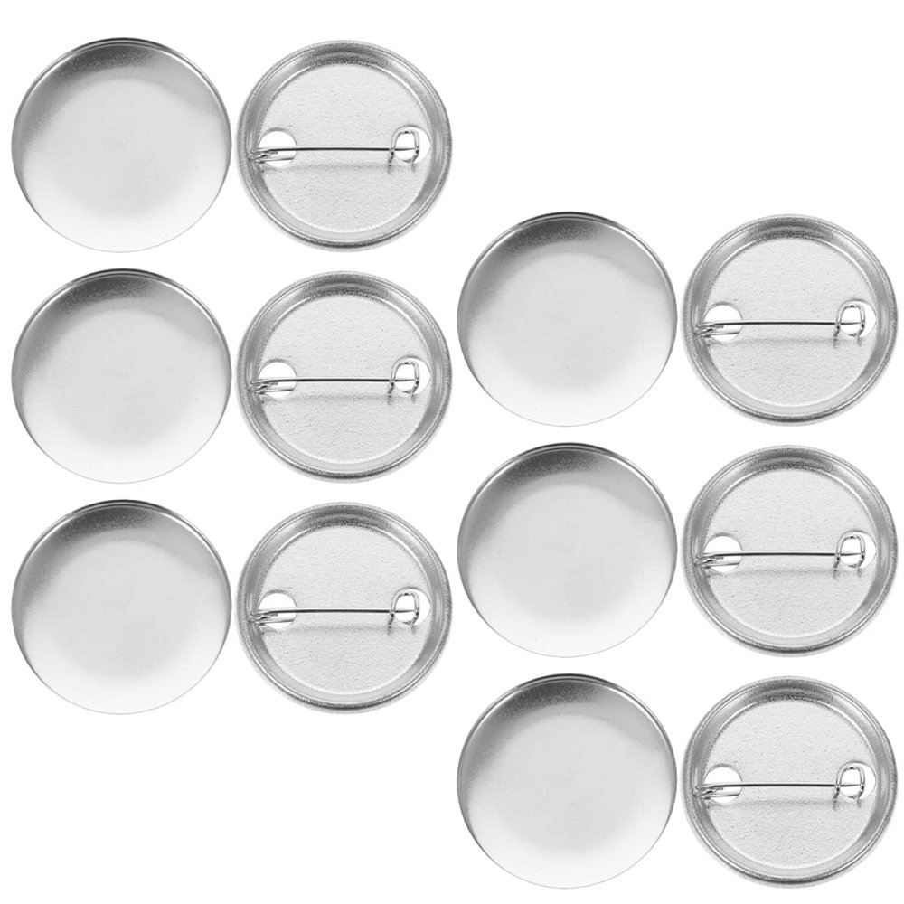 KAILIKETIY 100Sets DIY Button Badge Supplies Craft Parts for Custom Badges Durable Blank Pin Emblems for Shirts Hats and Jackets