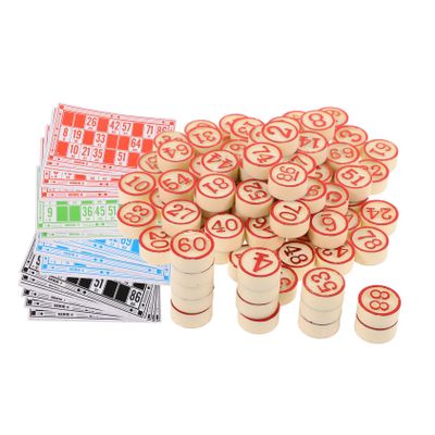 FELTECHELECTR Wooden Bingo Game Set for Family Gatherings Premium Party Board Game Number Cards Fun Activity for Friends and Family