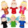Soulchen 6 Pcs Fairy Tale Hand Puppets Christmas Party Favors 11.4" Soft Plush Puppets Set Role Play Toys Including Princesses, Princes, Queen, King, Fairy and Witch for Home Theater Shows Supplies view 1