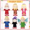 Soulchen 6 Pcs Fairy Tale Hand Puppets Christmas Party Favors 11.4" Soft Plush Puppets Set Role Play Toys Including Princesses, Princes, Queen, King, Fairy and Witch for Home Theater Shows Supplies view 2