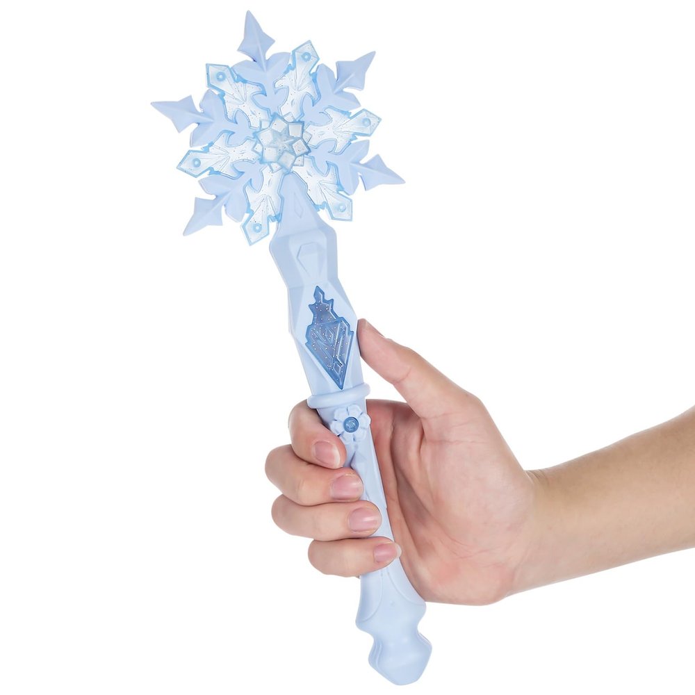 SEWACC Light Up Snowflake Wands with Sound, LED Magical Princess Wand for Girls, Halloween Birthday Party Favors, Not Included Batteries