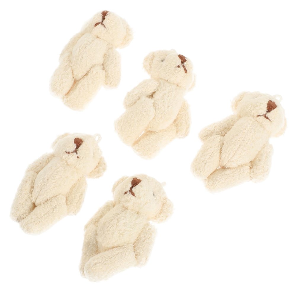 Hohopeti 5PCS Mini DIY Bear Doll Accessories 6cm Soft Velvet Hat Scarf and Gloves for Stuffed Animal Crafts for Boys and Girls Creative Projects