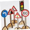 CORHAD 1Set Creative Wooden Traffic Sign for Cognitive Roadblock Play Model Fun Early Education for Parent Interaction and Imaginative Play view 2