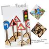 CORHAD 1Set Creative Wooden Traffic Sign for Cognitive Roadblock Play Model Fun Early Education for Parent Interaction and Imaginative Play view 3