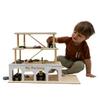 Parking Garage for Toy Cars 2.0 Wooden Garage Toy Storage Organizer Big Toy Car Compatible 3-Level Wooden Car Ramp Toy for Toddlers 1-4 Years Little People Garage Car Tower (Light) view 1