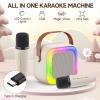 Mini Karaoke Machine for Kids Teen Adults, Kids Karaoke Machine with 2 Wireless Microphones and LED Lights Toys for Party, Home, Gifts for 4 5 6 7 8 9 10 11 12+ Years Girls Boys(Beige) view 4