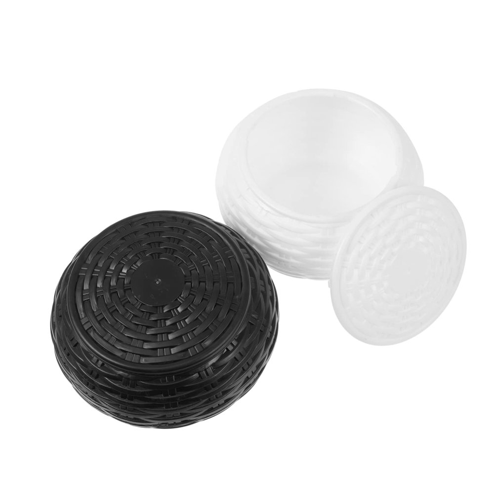1Pair Five Word Chess Go Chess Piece Storage Box Plastic Woven Container for Easy Travel and Organization Compact Design Lightweight and Portable for Go Chess