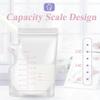 100 Pack Breastmilk Storage Bags with Double Track Seal, Pre-Sterilized Food Grade Safe Breastmilk Storing Bags for Freezing & Heating, Leakproof Design for Baby Bottle Fedding view 4