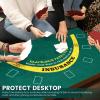 ZLHETWT Game Table Cover, Card Table Pad Double Side Poker Pad, Casino Texas Hold'em Layout, Anti Slip Mat, Soft Game Mat for Poker Cards Game Blackjack and Roulette for Family Games Casino (Style B) view 3