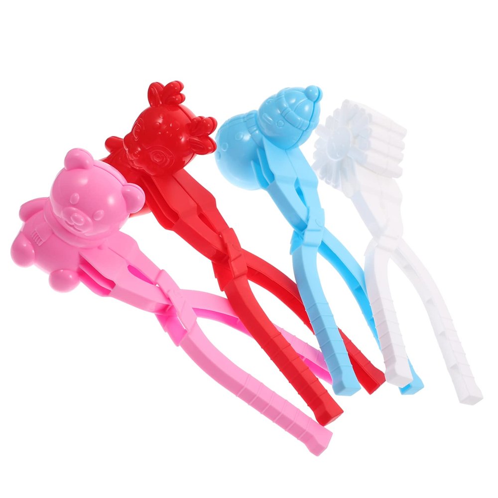 Beaupretty 4Pcs Portable Makers Set for Kids Creative Snow Toys Cartoon Molds for Winter Fun Clamps for Beach and Snowfield Activities