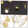 DEARMAMY 305Pcs Dreadlock Beads and Hair Accessories Set Gold Decorative Hairpins and Spring Rings for Women Includes Shell Charms and Snowflake Pendants view 2