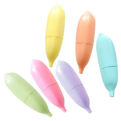 Abaodam 6Pcs Adorable Cartoon Highlighters Dual Tip Fluorescent Markers for Note Taking DIY Scrapbook for Students and Design