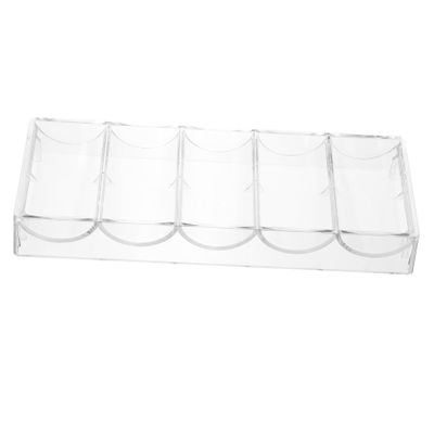 FRCOLOR Portable Poker Chip Holder Storage Tray for Poker Chips Multi Functional Organizer for Items and Easy to Carry Transparent Design for Easy
