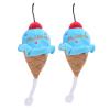 2PCS Ice Cream Dog Squeaky Toy, Soft Stuffed Plush Squeaky Dog Toys Pet Chewing Interactive for Puppies (Ice Cream Blue) view 1