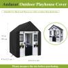 Andacar Outdoor Playhouse Cover for Backyard Discovery Wooden Playhouse, Waterproof Kids Playhouse Cover Heavy Duty Play House for Kids Covers, Black, 43" L x 47" W x 55" H view 2