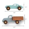 BUSY PUZZLE Colorful Wooden Toy Cars Set 2-Pack Truck and Car Durable Wooden Vehicles for Kids Montessori-Inspired Gift for Toddlers view 3