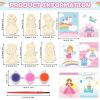 24Pcs Princess Party Favors Birthday Supplies Decorations-Cards with Art Crafts Castle Fairies DIY Wooden Painting Craft Kits Thank You for Coming Gifts Bulk Goodie Bags Stuffers Prizes for Kids Girls view 2