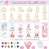 24Pcs Princess Party Favors Birthday Supplies Decorations-Cards with Art Crafts Castle Fairies DIY Wooden Painting Craft Kits Thank You for Coming Gifts Bulk Goodie Bags Stuffers Prizes for Kids Girls view 3
