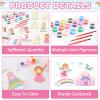 24Pcs Princess Party Favors Birthday Supplies Decorations-Cards with Art Crafts Castle Fairies DIY Wooden Painting Craft Kits Thank You for Coming Gifts Bulk Goodie Bags Stuffers Prizes for Kids Girls view 4