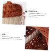 Healvian Basket Shaped Crossbody Pouch Creative Mini Storage Bag for Boys Fun Woven Rattan Design for Photos Play Change Purse Accessory view 3