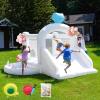 Doctor Dolphin Inflatable Bounce House, White Bouncy House for Kids 3-6, Inflatable Jumping Bounce House with Ball Pits, Bouncy Castle with Blower for Weddding view 1