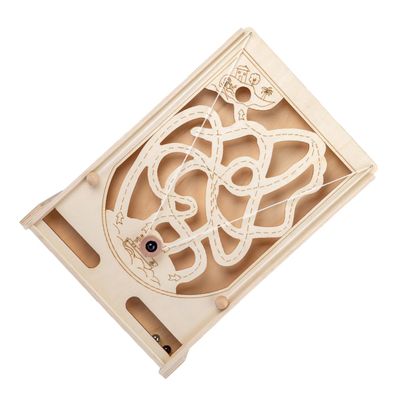Beaupretty Wooden Pirate Marble Game Interactive Desktop Plaything for Eye Hand Coordination Educational for Boys for Family Fun