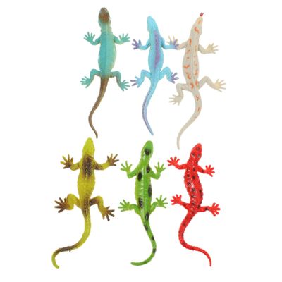 Abaodam 6Pcs Realistic Plastic Lizard Figurines Set Vivid Reptile for Safe Lightweight Educational Animal Models for Playtime and Decoration