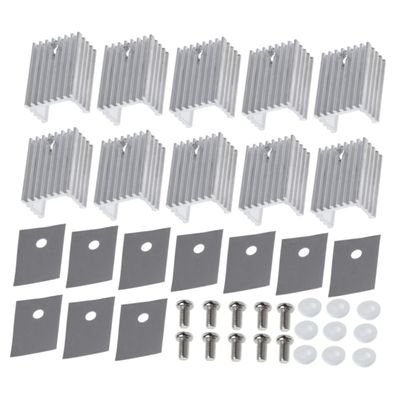 KALLORY 10Pcs Aluminum Voltage Regulator Heat Sink Kit with Insulator for Efficient Passive Cooling of and Ic Chips Durable Cooler Fin for Enhanced Performance